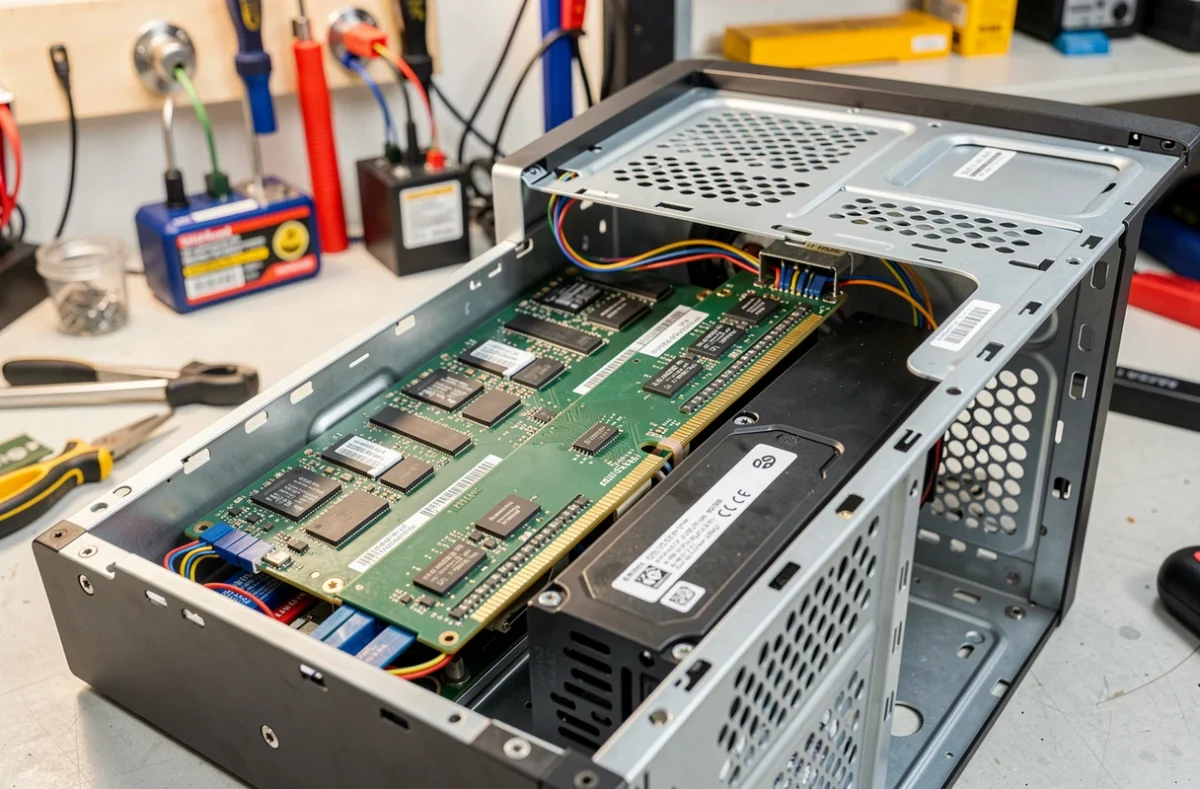 Installation d'une barrette de mémoire et d'un disque SSD dans un ordinateur